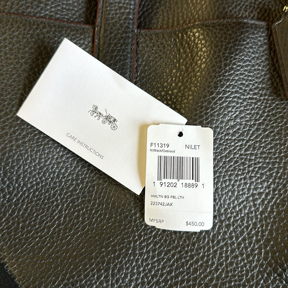Coach Pebbled Leather Hamilton Brief Tote Briefcase - Picture 4 of 14